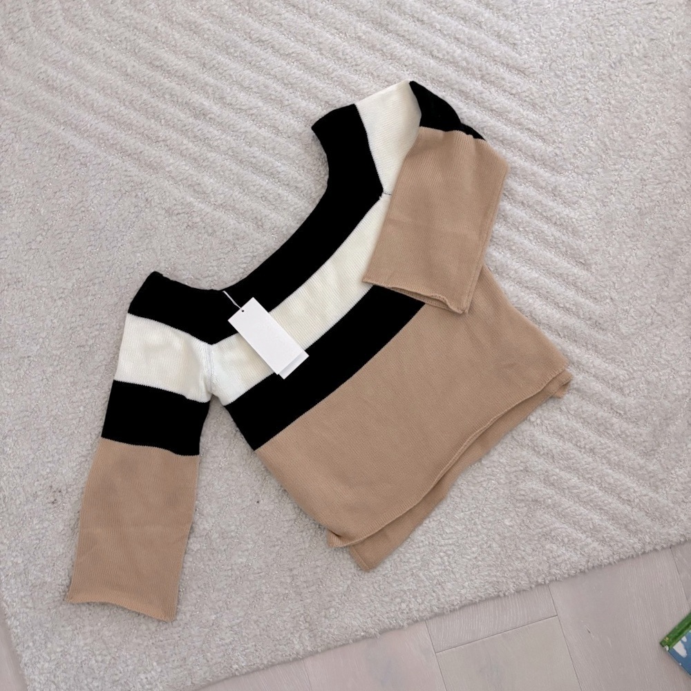 Striped Off-Shoulder Sweater
